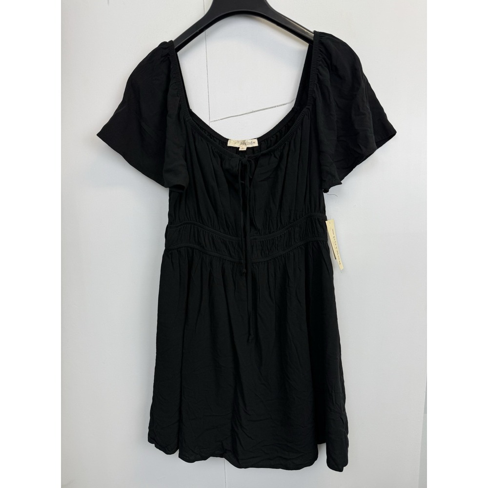 NEW‎ Rewind Black Dress Women's Size Large Square Neckline Mini Tie Front